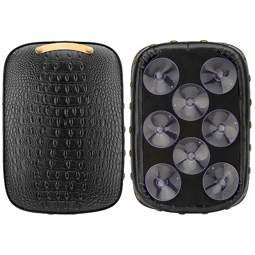 Motorcycle Rectangular Passenger Pad Seat Rear Leather Pillion Cushion 8 Suction Cup Compatible with Harley Dyna Sportster XL 883 1200 Chopper Custom - style: 8 Suction Cup-Black Crocodile Rivet
