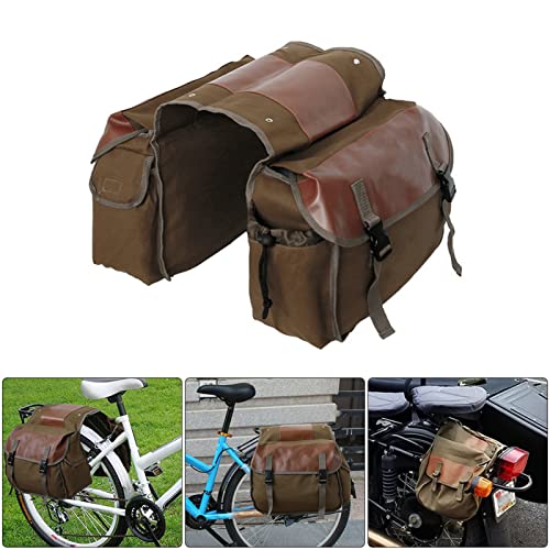 Shkalacar Motorcycle Saddle bags, Waterproof motorcycle saddlebags, Motorcycle Saddlebag Side Tool Bags Cycling Luggage Bag Riding Travel Canvas Waterproof Panniers Box Side Tools Bag Pouch - color: Khaki