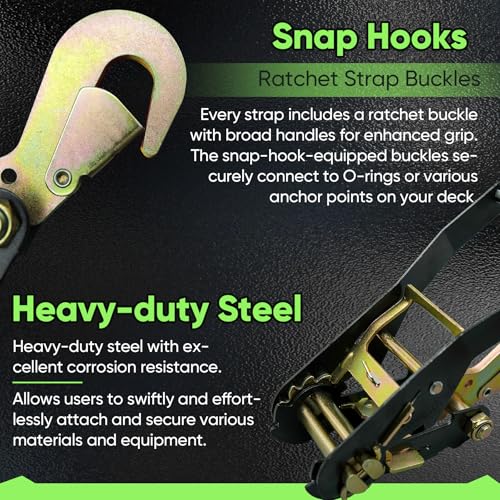 4 Pack Car Tie Down Straps for Trailers - 2" x 96" - 9900LBS Break Strength - Tire Ratchet Strap with Snap Hooks - Adjustable Wheel Straps for Hauling UTV, SUV, Truck, Any Cars - color: Green