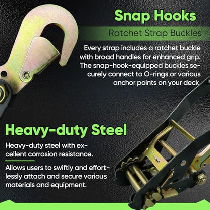 4 Pack Car Tie Down Straps for Trailers - 2" x 96" - 9900LBS Break Strength - Tire Ratchet Strap with Snap Hooks - Adjustable Wheel Straps for Hauling UTV, SUV, Truck, Any Cars - color: Green