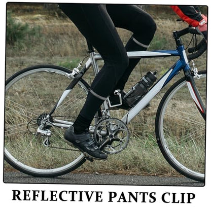 YARNOW 2pcs Bicycle Trouser Clips Reflective Wrist Ankles Bands Bike Trouser Clips Cycling Equipment Cycling Wraps