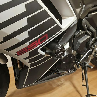 Compatible with Ninja 650 2026 2025 2024 2017-2022 Motorcycle Frame Sliders Falling Protection Crash Protector Pad Engine Fairing Guards EX650 Ninja650 Ninja 650 Accessories (Black) - color: black
