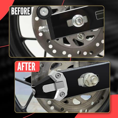 Canitu 2Pcs Black Swingarm Tensioner Axle Adjusters, Billet Aluminum Motorcycle Rear Axle Chain Spool Mods Chain Adjusters Adjusting Tool for Honda Grom 125 2014-2021 - color: BLACK