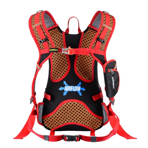 Outdoor Cycling Backpack, 18L, Black - color: red, size: Backpack and Water Bag
