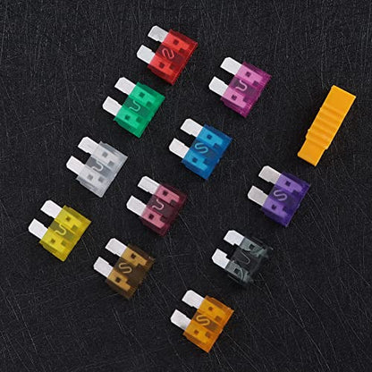 110PCS Kit Premium Automotive Assortment with Zinc Alloy Clips for Car Truck SUV Vehicle Electrical System Protection 2A to 40A