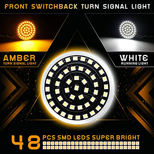 Led Turn Signal Lights 1157 Front + 1156 Rear Blinkers with Smoked Lens for 2 Inch Bullet Housing Compatible with Harley Dyna Sportster Softail Road Street Glide Road King Cruiser Turing - color: Smoked Lens