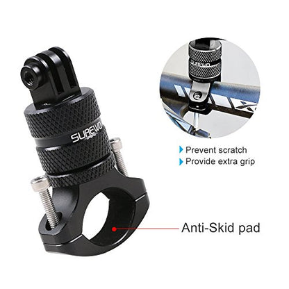 Bike Mount for Action Cameras, Aluminum Handlebar Mount Compatible with GoPro Hero 13/12/11/10/9/8/7/6/5 Black, GoPro Max, DJI Osmo Action 5/4/3/2, Crosstour and More