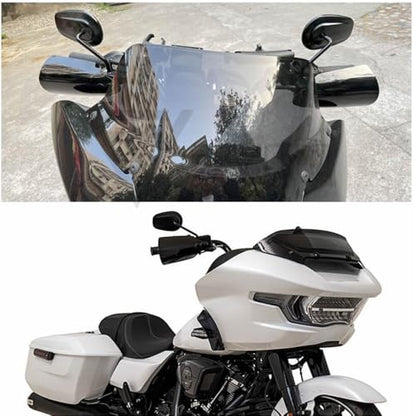 Club Style Handlebar Handguards Upgrade Bracket Compatible with Harley Touring Road Glide Electra Glide Road King CVO/SE, Softail Street Bob FXBB 114 FXBBS Low Rider ST 117 FXLRST 2009+ 2026 - color: Black