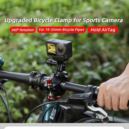 Motorcycle Bike Mount Holder 360°Rotation Bicycle Handlebar Mount Clamp Accessories for GoPro Series Gopro12 DJI Action Series Action 4 Insta360 Go Series Insta360 One R Series Cameras