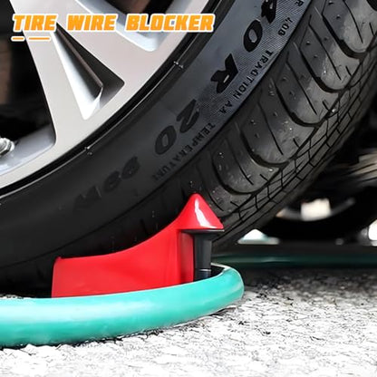 4PCS Car Hose Guide, Vehicle Detailing Cleaning Tools Hose Guides Preventing Wash Stuck Under The Tires, Automotive Wheel Rolling System Tool for Washing, Universal Fit (Red) - color: Red