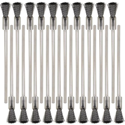 20PCS Wire Brushes with Extended Handle - Metal Rust Removal, Polishing, Cleaning - 6mm Diameter, 3mm Shaft, 100mm Length - Removes Burrs, Dust, and Oxide Layer - Handles Rough Surfaces - style: Wire Brush 3*6*100mm 20PCS