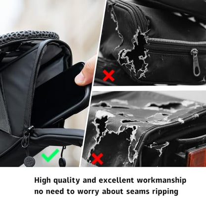 Bike Saddle Bag - Waterproof Bike Bag Under Seat, Durable 900D Cycling Pouch with Reflective Area & Tail Light Loop, Fits Road, Mountain