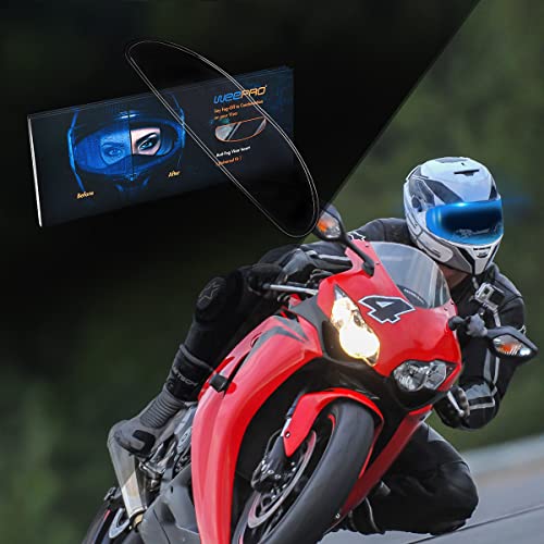 Motorcycle Helmet Visor Anti Fog Film,Helmet Face Shield Anti-fog Insert Film 3.66" x 10.7" | Fog-resistant Clear Visor For Riding in Humid Cold Weather,Easy to Install,No Glue Residue Left,Long-Term Effects,Ride Safe - size: Super Clear - Over 300 Second