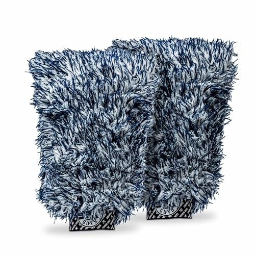 Chemical Guys, The Dually, Dual-Fiber, Wet-Dry Use, Microfiber Wash Mitt, (Car Wash Mitt Great for Car, Truck, SUV, RV, & More) Dark Blue + White, (2 Pack) MIC51702 - size: 2 Pack, style: Wash Mitt