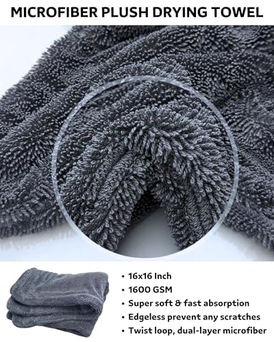 oesee 7PCS Car Wheel Rims Detail Cleaning PRO Wash Kit, Wheel Wash Mitt, Tire Brush, 2PCS Soft Wheels Brush, Detailing Brush, and Tire Dressing Pads, Microfiber Dry Towel Scratch-Free Cleaning - color: 7 Pack (Red & Black)