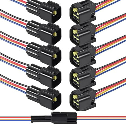 6Pcs 4 Pin Waterproof Connector Electrical Wire Plug Car Auto 4 Way Male Female Quick Disconnect Harness Connectors Plug Socket for Car Truck Motorcycle Marine Boat and Other Wire Connection