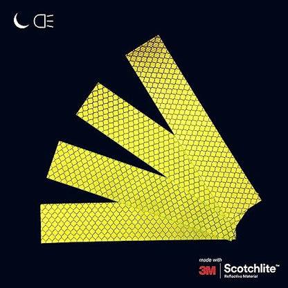 Salzmann Reflective Diamond Grade Stickers | Outdoor, Waterproof | 4 Pack | Made with 3M Reflective Material | Waterproof Safety Decals | Yellow, Orange, Red & White - color: Yellow