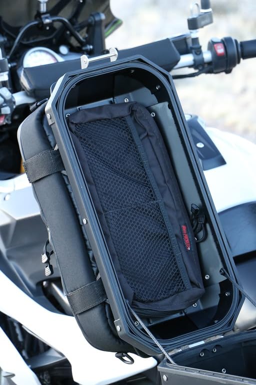 Moto Pockets Motorcycle Pannier Lid Bag Organizer for Side Cases, Weather-Resistant, Hi-Viz Orange