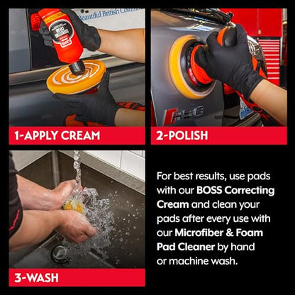 Griot's Garage Orange Foam Correcting Pads for Car Polishing and Detailing, Removes Light to Moderate Paint Defects, Durable, Machine-Washable, 12212, 5.5", Set of 6 - size: 5.5" Pads (Set of 6)