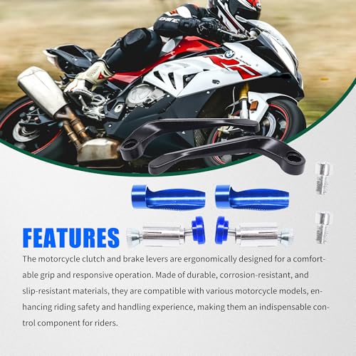 7/8inch Universal 22MM CNC Handlebar Brake Clutch Lever Hand Guard Protector for Motorcycle (Blue)