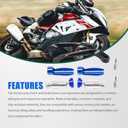 7/8inch Universal 22MM CNC Handlebar Brake Clutch Lever Hand Guard Protector for Motorcycle (Blue)