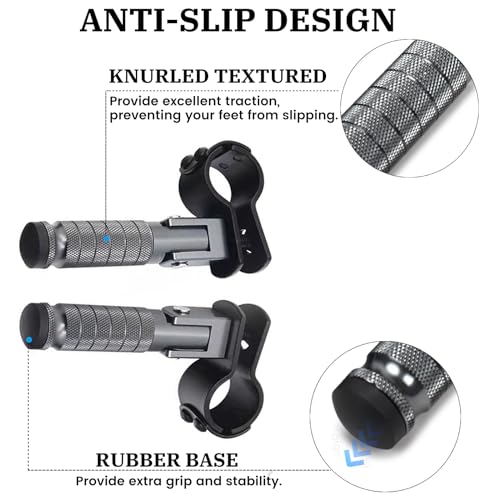 XINGWU M8 Motorcycle Foot Pegs 90 Degree Foldable Footpegs CNC Anti-Skid Footrest Universal for Yamaha Honda Suzuki Aprilia Electric Car Motorbike Mini Bike Dirt Pit Bike Passenger Pedal (Titanium) - color: Titanium