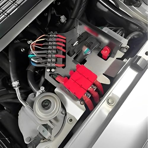 GLOSO Mega Fuse Holder Bolt-Down AMG with Cover (Fuse not inclued) M8 Stud 500 Amp Rating - color: 1 Red Fuse Holder, size: Fuse Holder