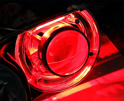 iJDMTOY Red 3-SMD-5050 LED Accent Ambient Lighting Ribbons Compatible with Car Motorcycle Projector Demon Eyes Retrofit - style: Red