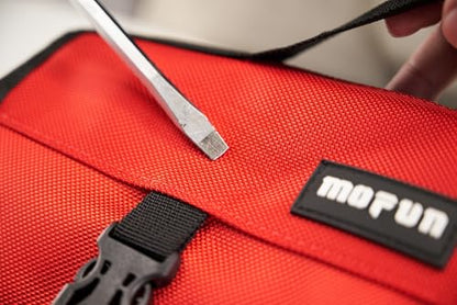 Mofun 64-Piece Motorcycle Tool Kit Universal with Roll Pouch Roadside Travel Wrenches, Ratchet Universal Compatible with Cars Fit Trucks Fit Motorcycles Fit Enduro Dirt Bikes Fit UTVs Fit ATVs, Red - color: Red
