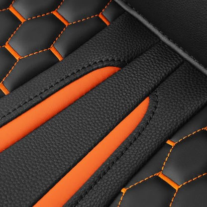 SLMOTO Driver Passenger Seat Cushion Fit For Harley Touring Electra Glide Ultra Classic Standard FLHTC 1997-2007 Black Orange - style: Orange and Black