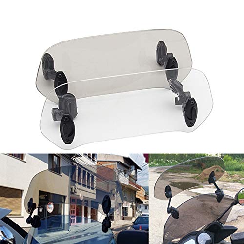 Motorcycle Adjustable Clip-On Windshield Windscreen Extension Spoiler Deflector (white) - color: white