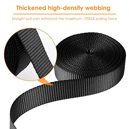 LIFERUN 10 Pack 1" x 20' Ratchet Straps Heavy Duty, 1760lbs Break Strength Endless Ratchet Strap, NO Hook, Tie Down Straps for Motorcycles, Goods, Luggage,Black - color: Black