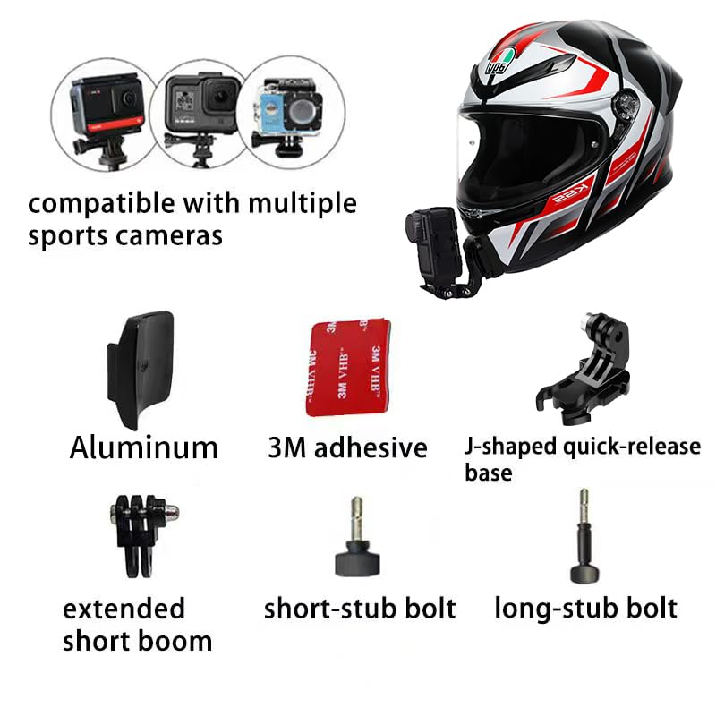 AGV K6 K6S Chin Mount Kits Adjustable Camera Mount Kit Customize Joint Base Compatible with Gopro Hreo Ins360 Srago DJI Etc. (Aluminum Alloy Base)