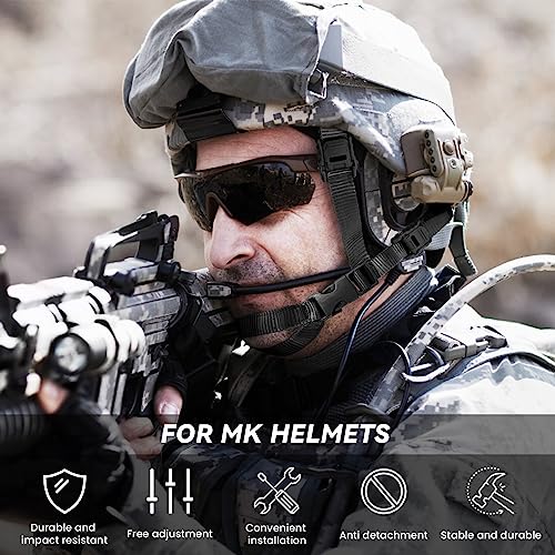 Tactical Helmet Chin Strap Adjustable Dial 4 Points Suspension System with Bolts and Screws for Tactical Fast MICH Bump Helmet Accessory - color: Style 3-Black