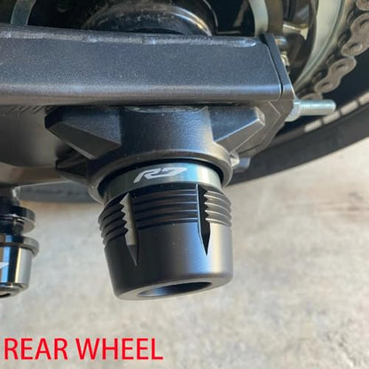 Compatible with 2025 R7 YZF R7 2024 2023 YZFR7 2022 2021 YZF-R7 Motorcycle Front Rear Fork Wheel Frame Slider Crash Protector Axle Slider Crash Pads - color: Blue