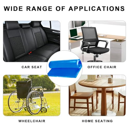 Motorcycle Seat Gel Pad, Shock Absorption Mats Gel Seat Cushion Reduce Fatigue, Universal Comfortable Soft Cooling Fabric Pad for Motorbike Car Home Office Chair