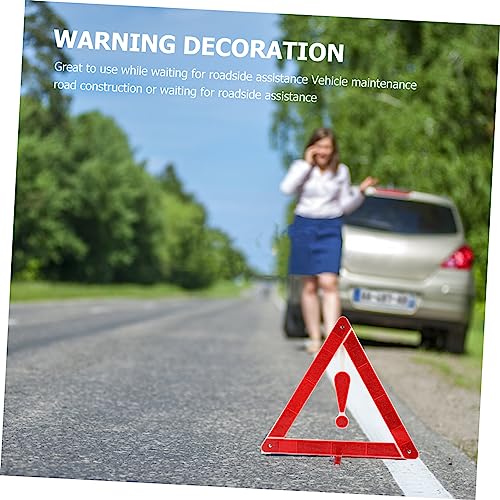 2pcs Reflective Car Warning Triangle Kit Durable Auto Safety Tripod for Roadside Emergencies Compact Design for Easy Storage for Vehicles and Work Trucks