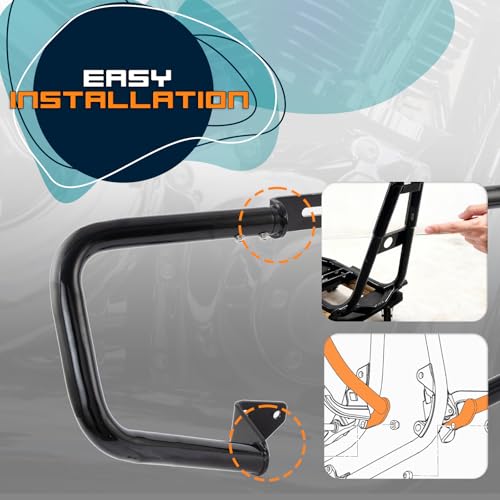 Crash Bar Engine Guard Highway Bar Compatible with Harley Davidson Dyna Fat Bob Low Rider Street Bob Wide Glide Switchback Super Glide Custom 2006-2017 (GlossBlack)