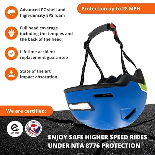 XNITO Bike Helmet with LED Lights - Urban Bicycle Helmet for Adults, Men & Women - CPSC & NTA-8776 Dual Certified - Class 3 E-Bikes, Scooters, Onewheel, Commuter, Mountain - color: Kelowna, size: Large