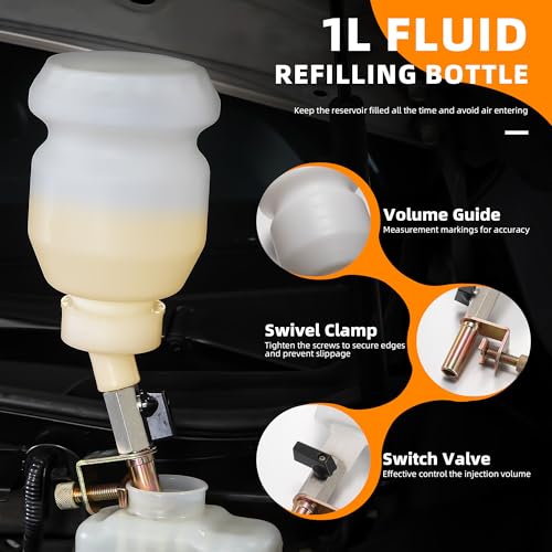 FOUR UNCLES Brake Bleeder Vacuum Pump Kit - Pneumatic Brake Fluid Extractor with 1L Refilling Bottle for Brake Fluid Bleeding, One-Person Operation - size: 3L