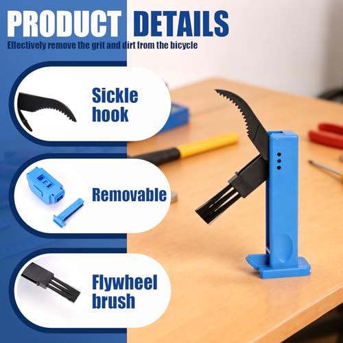 Nohumem] 5-in-1 Bike Chain Cleaner & Emergency Repair Tool Kit - Professional Bicycle Chain Scrubber, Gear Brushes, & 16-in-1 Multi-Tool - Complete Maintenance Set for Road, MTB, & E-Bikes(blue) - color: blue