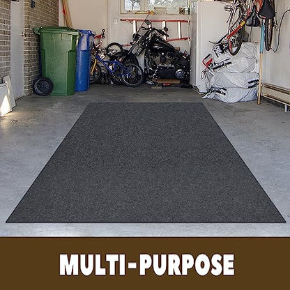 Garage Floor Mat for Under Car, 7'5" x 8'6", Non Slip TPR Backing, Protect Floor from Spills, Drips, Splashes, Absorbent/Durable Pads for Parking, Charcoal - size: 7'5" x 8'6"