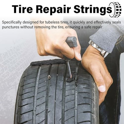 Sixzoo 30 PCS Tire Plugs Heavy Duty, 4" X 0.24" Tire Repair Plugs, Rubber Tires Plug, Tires Repair Strings for Tubeless Puncture Car, RV, SUV, ATV, Motorcycle, Truck,Tractor (Black) - color: black