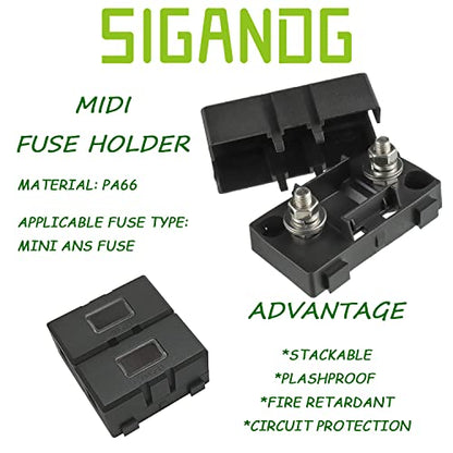 Midi Fuse Holder for Screw-On or Strip Car Fuse (3 Pieces) - color: Fuse Holder 3 Pcs