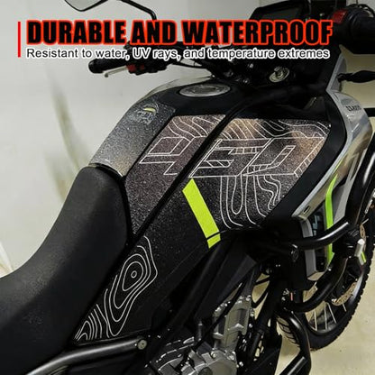 Yellow Motorcycle Fuel Tank Protector Gas Tank Stickers Decals Compatible with CFMOTO Ibex 450 2025 2026, Enhanced Friction,Anti Scratch,Waterproof,CFMOTO Ibex 450 Accessories - color: Yellow
