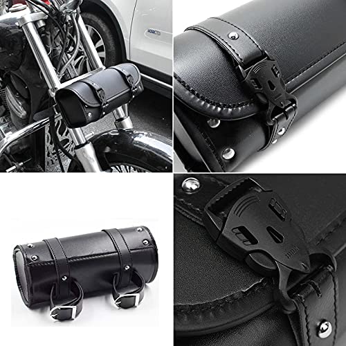Motorcycle Tool Bag Saddle Bags Handlebar Bag Motorcycle Fork Bag Universal Storage Bag with 2 Straps