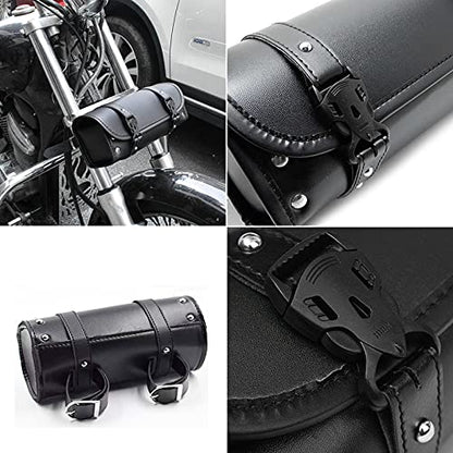 Motorcycle Tool Bag Saddle Bags Handlebar Bag Motorcycle Fork Bag Universal Storage Bag with 2 Straps