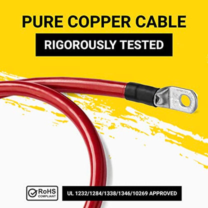 Spartan Power Battery Cable 5 Foot 1/0 Gauge AWG Wire Set 5/16" M8 Made in USA - color: 1/0 AWG-SET-5/16", size: 5-FT