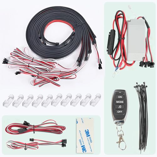 10L0L 6PCS Golf Cart Underbody Light Kit, Underglow LED Strip for EZGO Club Car Yamaha, 24 Modes Multicolor RGB Music Sync Waterproof, Canopy Lights Optional (6 Pack(4 Underbody and 2 Roof-Fishbone)) - style: 6 Pack(4 Underbody and 2 Roof-Fishbone)