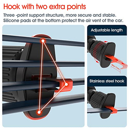 sincetop Car Phone Mount with Lock Hook, Horizontal Vent Fin Holder, One Hand Quick Mount & Release - color: Car Phone Mount【Air Vent Hook】